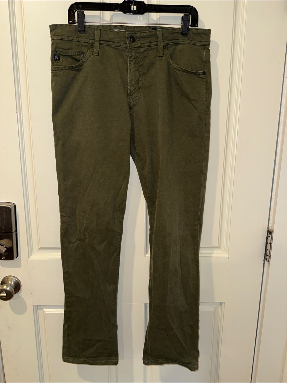 Ag Adriano Goldschmied Olive Green Everett Slim Straight